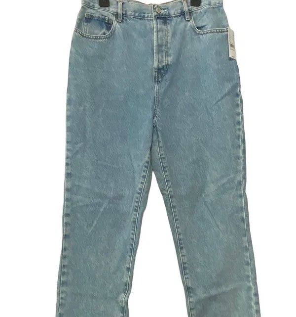 PACSUN Women’s Jeans Light Wash High Waisted Straight Leg Size 30 Short Raw Hem - Image 5