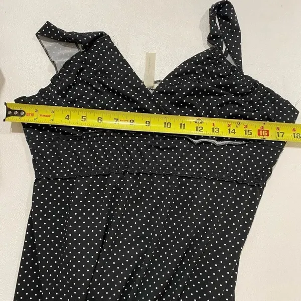 Feathers Black Polka Dot Midi Dress - Size M - Image 3