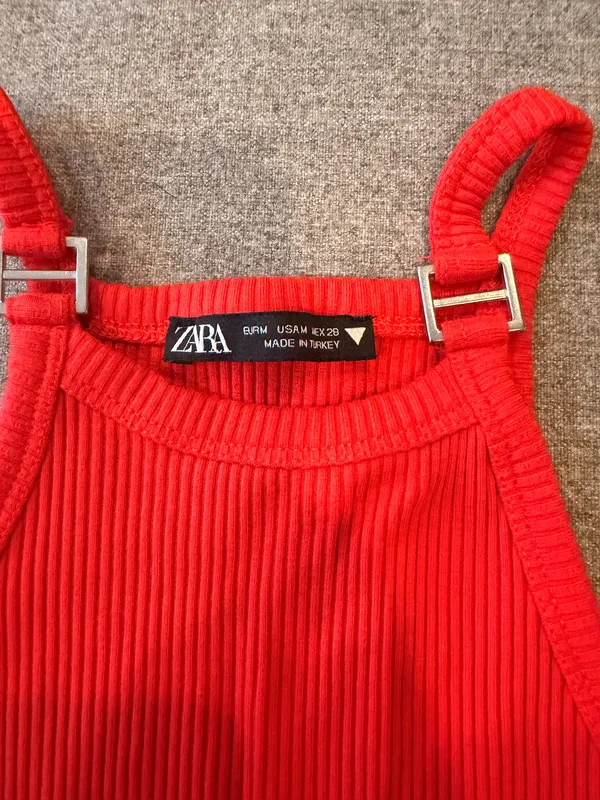 ZARA Red Tank Crop Top - Image 2