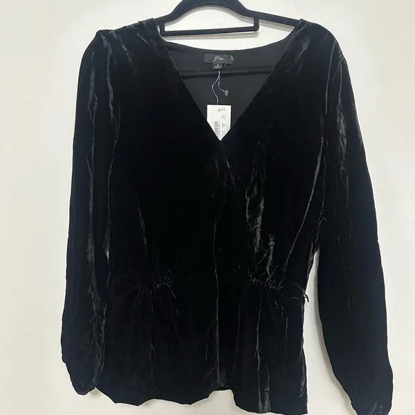 NWT J. Crew Velvet Wrap V-Neck Blouse 8 - Image 4