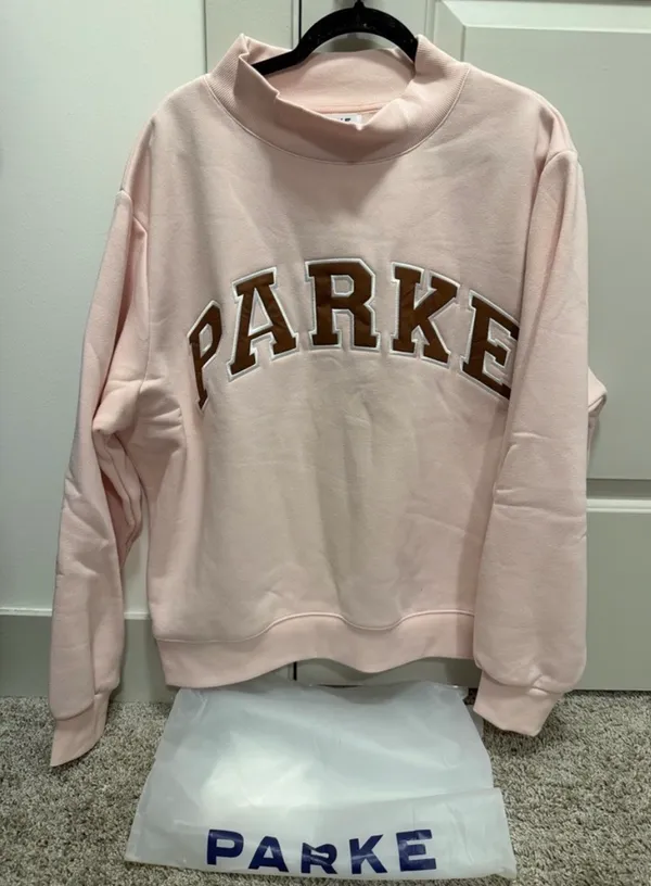 Parke Mocha + Rose Fall Cozies Varsity Mockneck. - Image 2