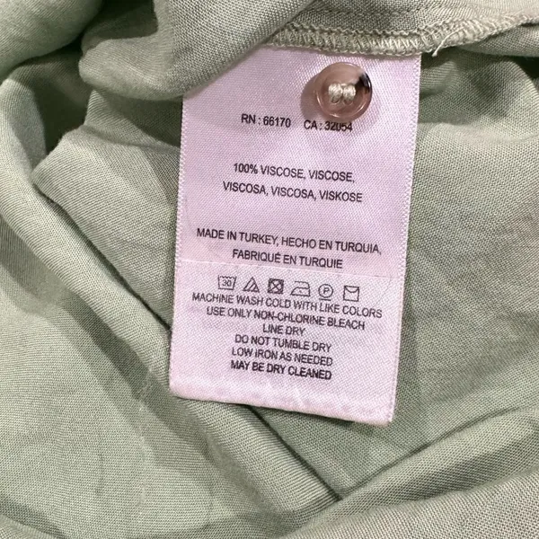Anthropologie Maeve Green Sandbridge Button Front Top Blouse Women’s Medium - Image 3