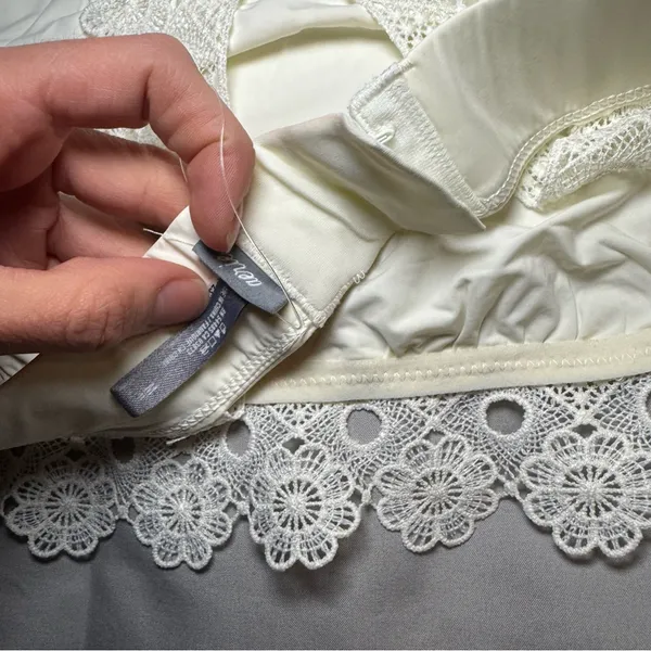 Aerie Highneck Lace White Bralette Medium - Image 4