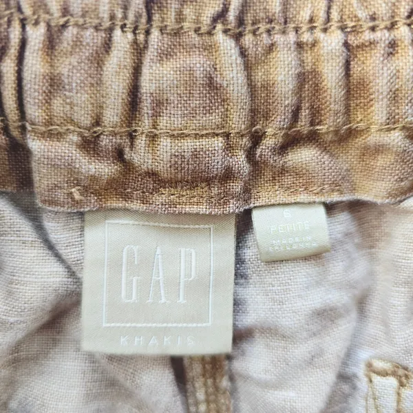 Gap Leopard Print Shorts‎ High Waist Paperbag Orange Khaki Casual Petite 6 - Image 3
