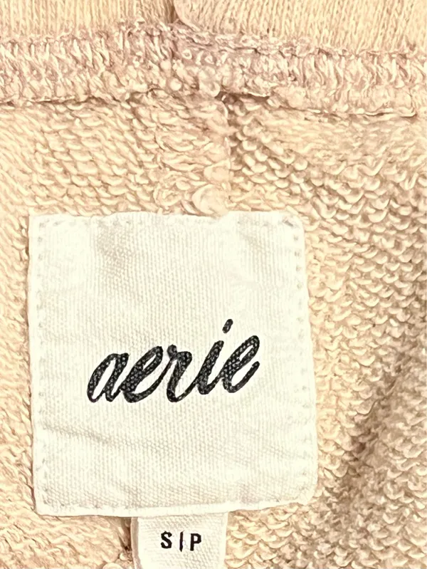 Womens small Aerie Raw Hem Fleece Lounge Shorts-Beige - Image 5