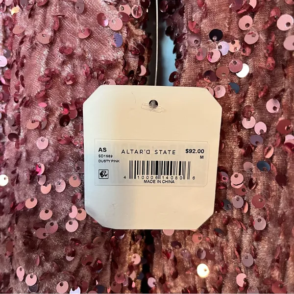 NEW Altar’d State Pink Sequin Holiday Dress Plus Size Medium NWT - Image 6