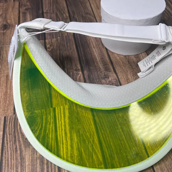 Lululemon Translucent Visor NWT Adjustable One Size (Green White) - Image 10