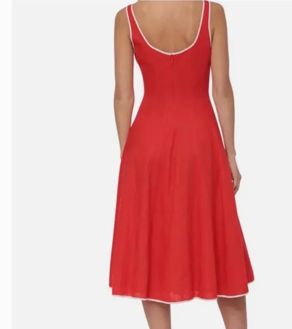 7 for all mankind linen red midi dress - Image 2