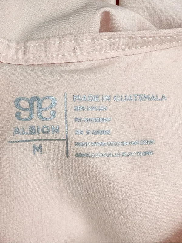 Albion Fit Jetsetter Jumpsuit Sz Medium Blush Pink Cap Sleeve Tapered Athleisure - Image 12