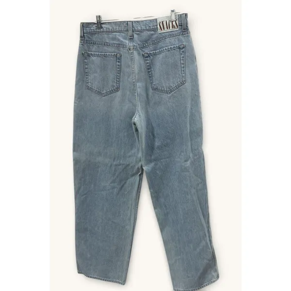 MOTHER Puddle Snacker Jeans Womens 29 Fun Dip Blue High Rise Wide Leg Denim - Image 4