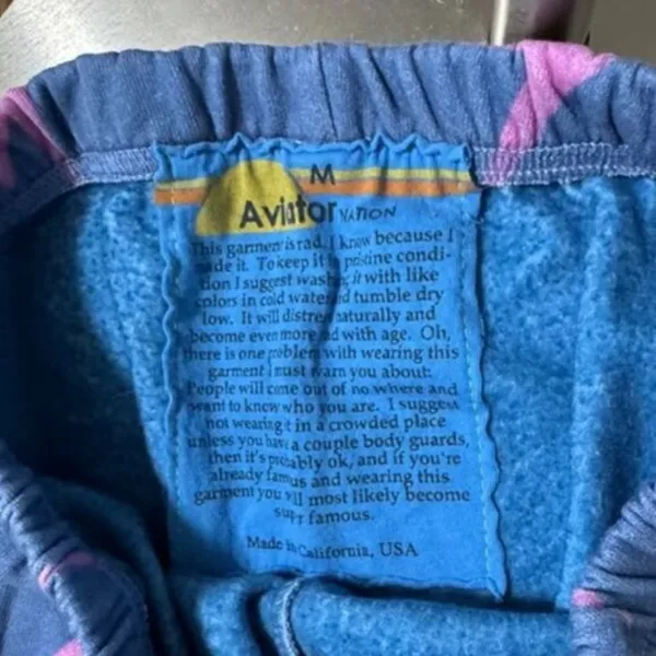 Aviator Nation Blue, Pink, & Purple Bolt Repeat Sweatpants‎ M - Image 2