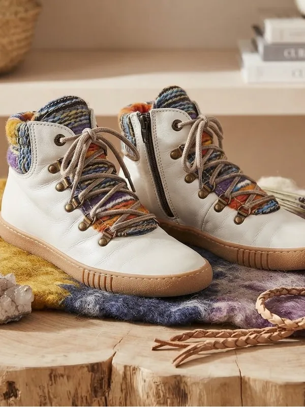 Josef Seibel Maren White/Multi Lace Up Ankle Boot - Image 2