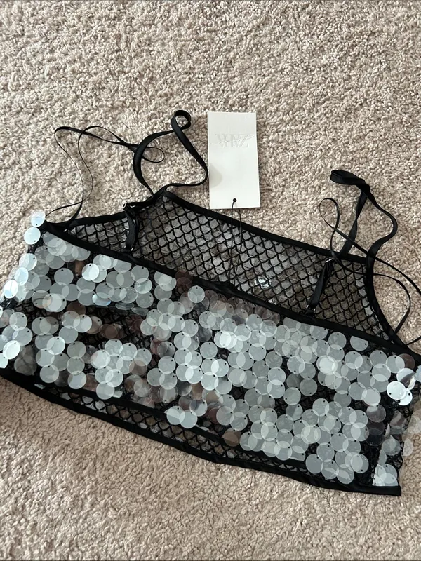 Zara sequin crop top. M - Image 7