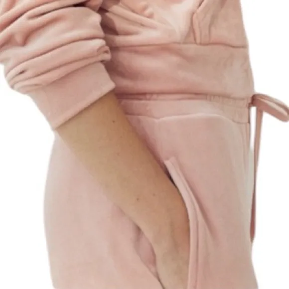 H&M Velour Peach Pullon Loungewear Sweatpants Xl - Image 3
