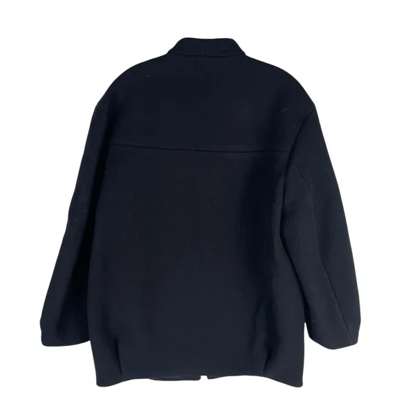 Zara Monteco Wool Front Zip Oversized Bomber Jacket Black Size XS - Image 8