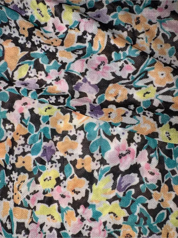 AFRM Long-Sleeve Floral Tee in Black Multi - Image 3