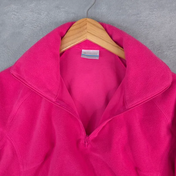 Columbia Sweatshirt Womens L Pink Quarter Zip‎ Fleece Pullover Outdoor Gorpcore - Image 5