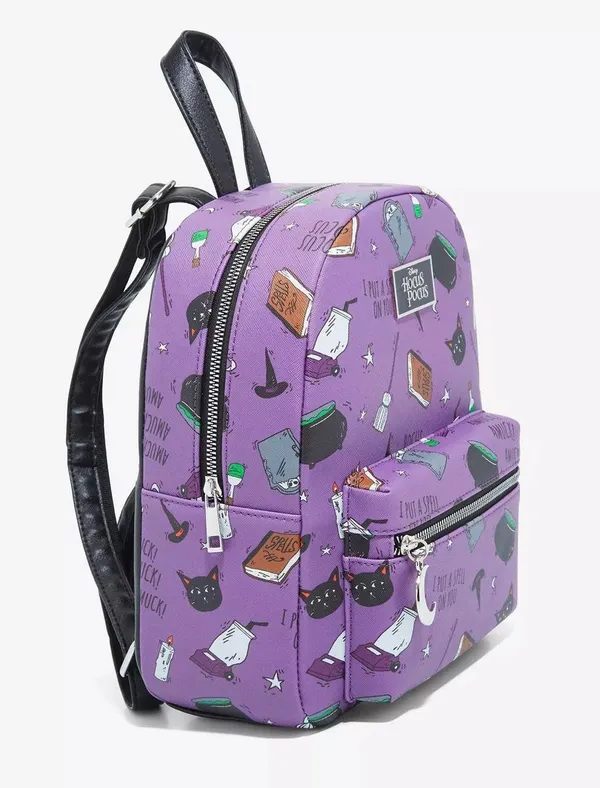 Hot Topic Bioworld x Hocus Pocus Icons Mini Backpack- Purple- NWT - Image 2