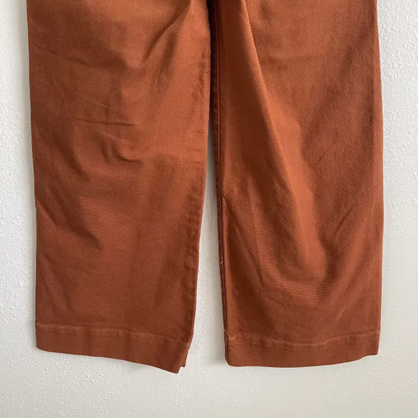 Madewell Orange Rust Retro Emmett High Waisted Wide Leg Crop Jean Trouser Pants - Image 8