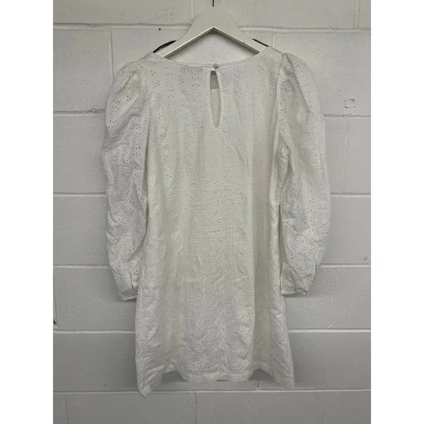 NEW NWT Vineyard vines Sz L white cap eyelet puff sleeve shift dress - Image 5