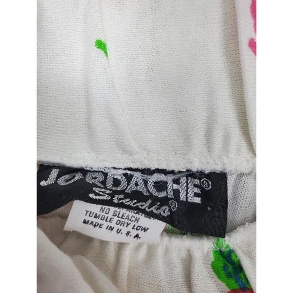 Jordache Studio Maxi Skirt Womens OS White Pink Floral Eyelet Trim Vintage 80s - Image 3
