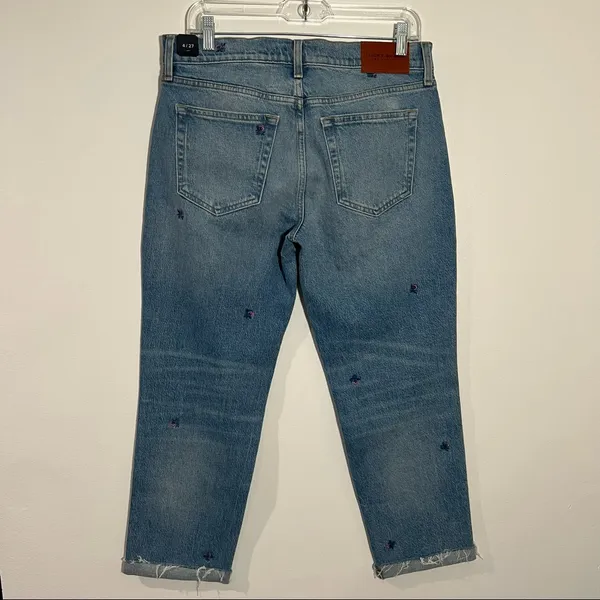 Lucky Brand Sienna Mid Rise Slim Boyfriend Jean Size 4/27 Floral‎ Embroidered - Image 5