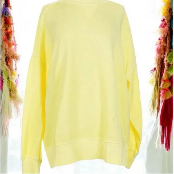 Aerie Rare Oversized Bright Yellow Chill Out Pull Over Sweatshirt SP; S/M - Image 3
