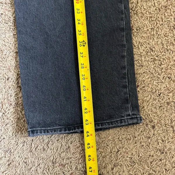 Abercrombie & Fitch Distressed Black Gray 90’s Relaxed Jean High Rise Size 34/18 - Image 10