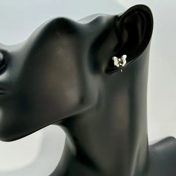 Loris Gifts Butterfly Stud Earrings Silver Tone‎ Sensitive Ears Cute - Image 3