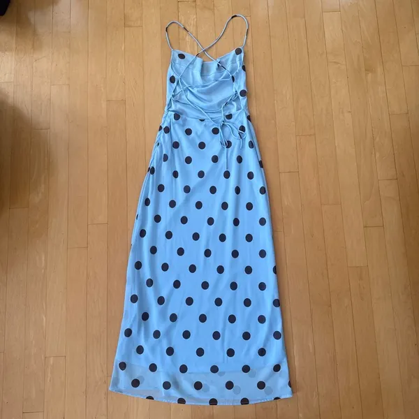 Princess Polly Celena blue and black polka dot maxi dress - Image 4
