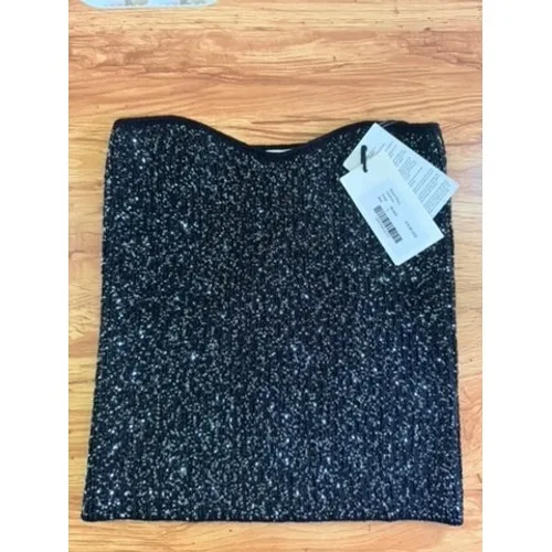 ba&sh Puck Pull Black Sequin Strapless Bustier Top Size 3 M/L Party Going Out - Image 2