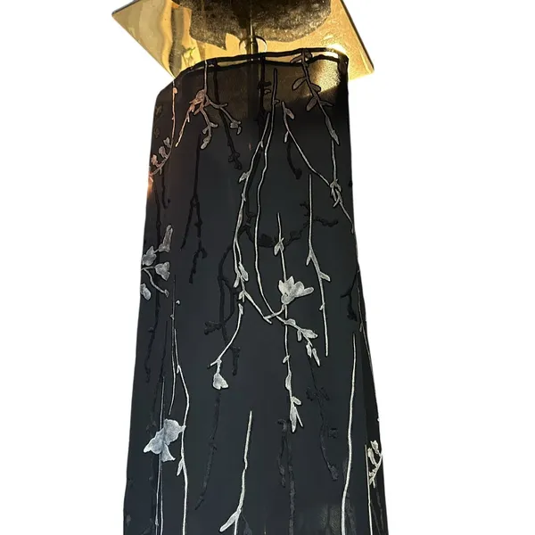 Casual Corner VTG Shift Dress Black Floral Sleeveless Maxi/Ankle SZ 12 Sheer - Image 4