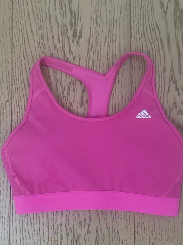 adidas Bright Pink Racerback Performance Sports Bra - Image 3