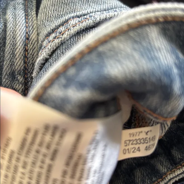 AE American Eagle Stretch Jean 6R Curvy Super High-Waisted Baggy Straight Cargo - Image 9