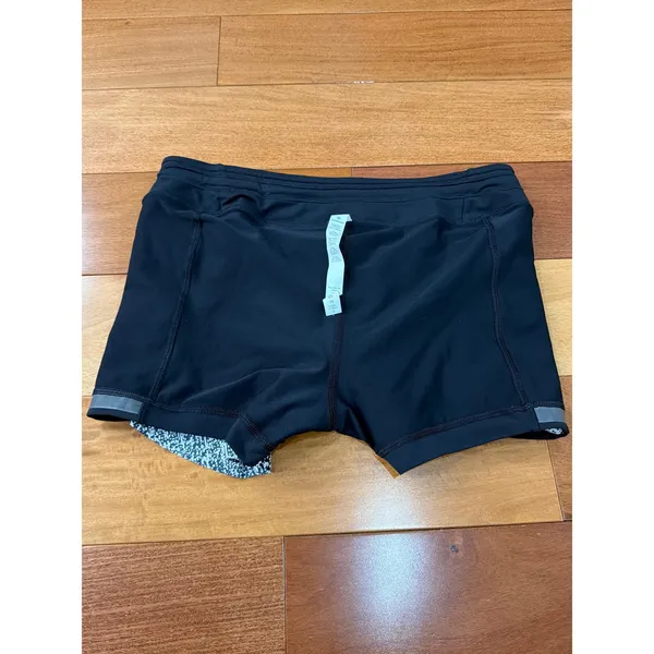 NWOT Lululemon Pace Rival Skirt Womens Black White Static Print Skort Size 8 - Image 6
