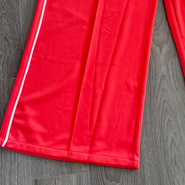 Nike Sportswear Mid-Rise Wide Leg Track Pants Picante Red Orange Women XL Baggy - Image 7