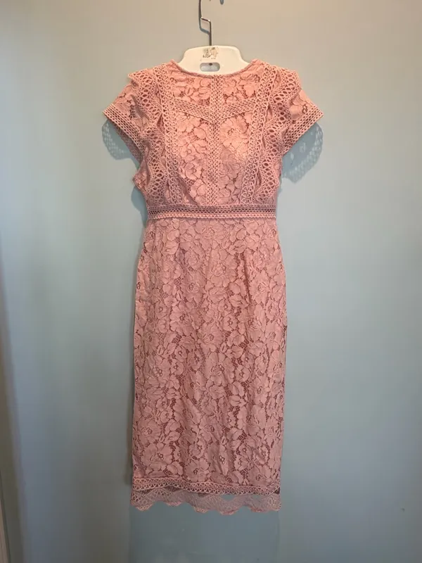 Baltic Born Nessa Lace Blush Midi Dress size Small New With Tags - Image 4