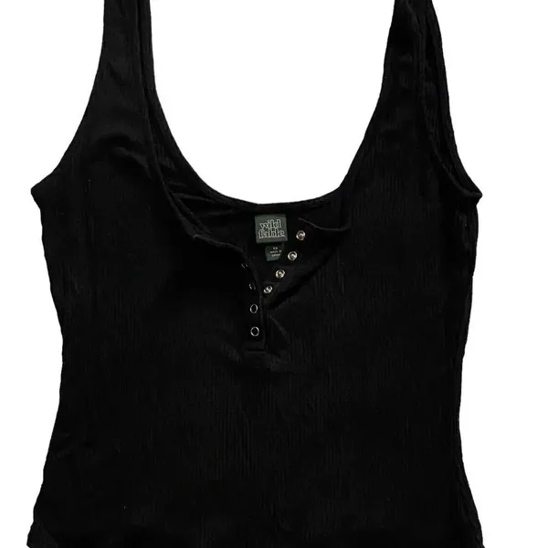 Wild Fable Sleeveless Black Snap Front Bodysuit - Image 3
