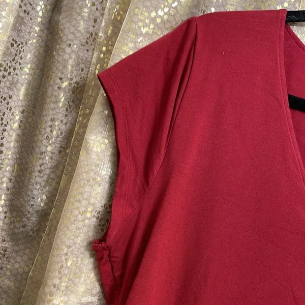 Old Navy brick red Fitted Short-Sleeve V-Neck Bodysuit, size XXL/20 NWT - Image 3