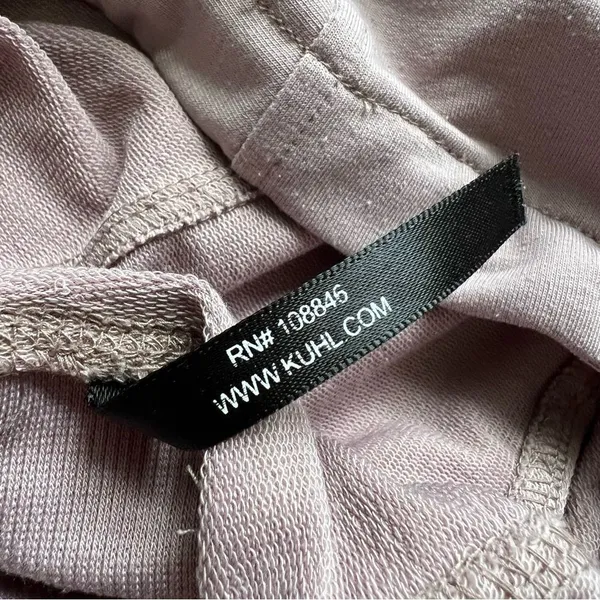 Kuhl Rhea Pullover Hoodie French Terry Cowl Neck Ribbed Shirt Lavender City Grey - Image 11