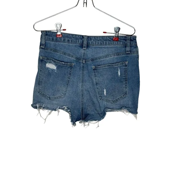 Anthropologie Women's‎ Shorts Button Fly Distressed Distressed Raw Hem Denim 27 - Image 6