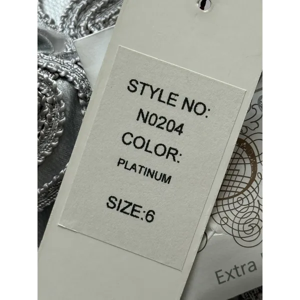 Sue Wong Nocturne NWT Embellish Beaded Rosette Dress 6‎ Platinum Silver Metallic - Image 7