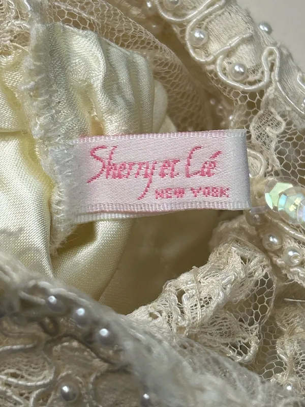 Sherry Et Cie Embellished Ivory Beaded Lace Drawstring Wedding Money Party Bag - Image 11