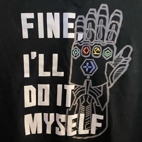 Piston Driven Women’s Black V Neck T Shirt M Fine I’ll Do It Myself Graphic - Image 2