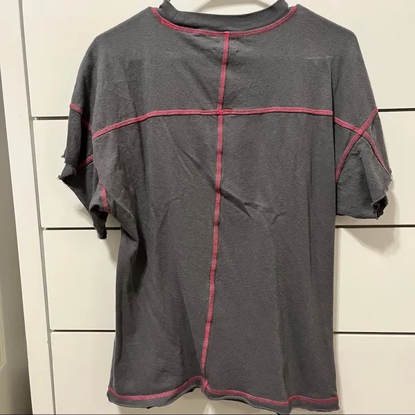 Urban Outfitters out from under grey & pink decorative stitching t shirt - Image 3