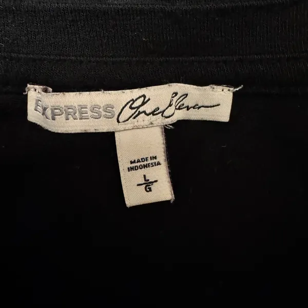 2217 | Express One Eleven High Low V-Neck Dolman Tee Black Women Large - Image 5
