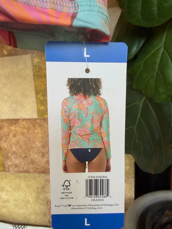 NEW Roxy Women’s UPF 50 Sun Protection Rash Guard Floral Long Sleeve Swim Tee - Image 12
