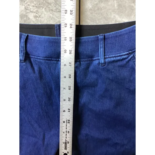 Halara NWOT Women High Waisted Wide Leg Pants Cobalt Blue Denim Look Size M 1920 - Image 3
