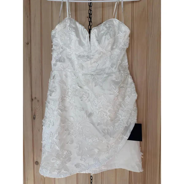 NWT Lulus Immense Elegance White Floral Embroidered Bustier Mini Dress Party M - Image 2