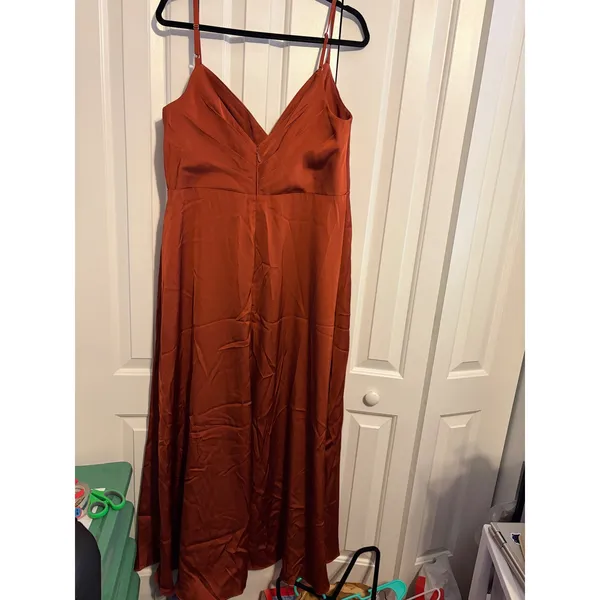 AZAZIE‎ Sukia Paprika Mermaid Satin Bridesmaid Dress Satin Rust Formal Gown 16 - Image 7